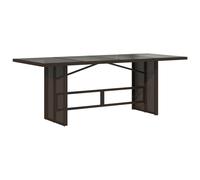 Table de jardin avec dessus en verre marron résine tressée