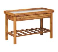 Table de jardin avec dessus en zinc Bois solide d'acacia