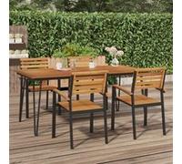 vidaXL Table de jardin pieds de table en épingle à cheveux 180x90x75 cm acacia massif