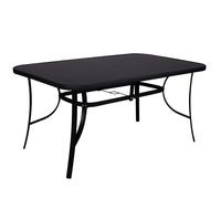 Table de jardin avec plateau en verre Trou d'ombrelle 90 x 150 cm Verre trempé Cadre métallique