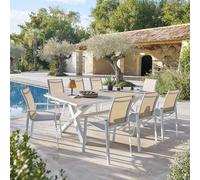 Table de jardin AXIOME Eucalyptus Blanc 8 places - certifié FSC® Hespéride