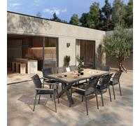 Table de jardin AXIOME Eucalyptus Graphite 8 places - certifié FSC® Hespéride