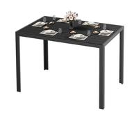 Table de jardin BEALIFE, 110x70x73 cm, en bois composite (WPC) | Avec système de drainage de l'eau | Idéale pour le jardin, le balcon et la terrasse | Noir/Aspect bois naturel | Modèle TB103