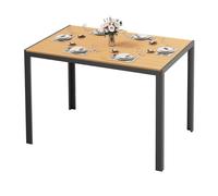 Table de jardin BEALIFE, 110x70x73 cm, en bois composite (WPC) | Avec système de drainage de l'eau | Idéale pour le jardin, le balcon et la terrasse | Noir/Aspect bois naturel | Modèle TB103