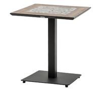 Table de jardin bistro carrée en acier et céramique 2 places LAMBADA - Graphite