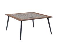 Table de jardin bistro carrée en acier et céramique 8 places LAMBADA - Graphite