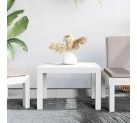 Table de jardin blanche de 59x47x40 cm, en polypropylène, résistante aux intempéries. Table d'appoint idéale pour terrasse, balcon, jardin. Table pliante légère, parfaite pour une utilisation en extér