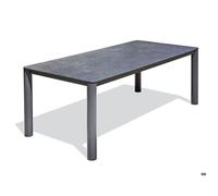 Table de jardin CAMARGUE 220x100 cm aluminium plateau céramique gris DCB Garden