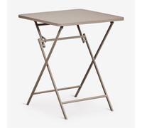 Table De Jardin Carrée 60x60 Cm Pliante En Acier Tamarit Moka Brown