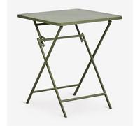 Table De Jardin Carrée 60x60 Cm Pliante En Acier Tamarit Vert Olive Intense