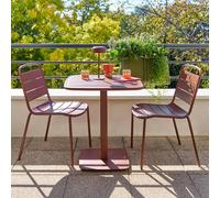 Hespéride – Table de jardin ALEGORIA carrée 70x70 cm 2 places Acajou, acier traité époxy