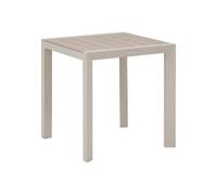 Table De Jardin Carrée Alu Evasion 2 Places Effet Bois Lin Et Argile - Hespéride Multicolore