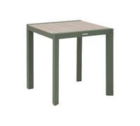 Table de jardin ÉVASION Effet bois Lin Vert laurier 2 places - Aluminium traité époxy, Lattes Hespéride