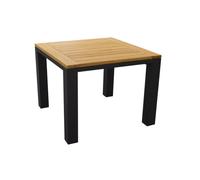 Table de jardin carrée aluminium plateau Teck - Torino - L.100 x l.100 cm - 4 personnes
