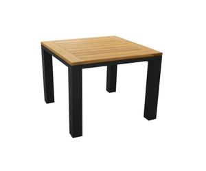 Table de jardin carrée aluminium plateau Teck - Torino - L.100 x l.100 cm - 4 personnes