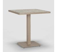 Table de jardin carrée en aluminium Kalimera - Bois naturel