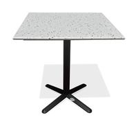 Table de Jardin Carrée en Terrazzo Bistro 70cm Blanc