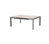 Table De Jardin Carrée Extensible Alu Evasion 8/10 Places Effet Bois Lin Et Laurier - Hespéride Multicolore