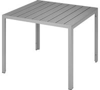 Table de jardin carrée MAREN pieds réglables 90 x 90 cm x 74,5 cm - argent