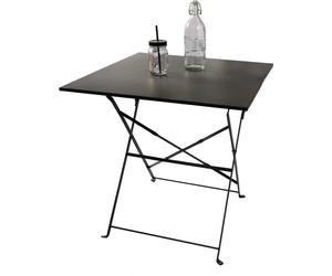 Table de jardin carrée pliable – 70x70x70 cm – Métal gris – Pratique et résistante