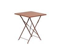 Table de jardin carrée pliable en métal terracotta - BACA