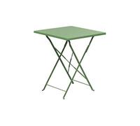 Table de jardin carrée pliable en métal vert - BACA