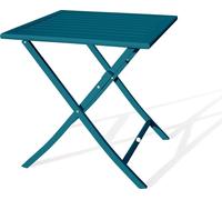 Paris Prix Table de jardin carrée pliante Marius 70x70 cm en aluminium Bleu canard