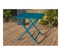 Paris Prix Table de jardin carrée pliante Marius 70x70 cm en aluminium Bleu canard