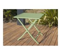 Paris Prix – Table de jardin MARIUS – carrée pliante en aluminium 70x70 cm Vert Lagune