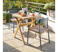 Table de jardin carrée XENIA Eucalyptus 2 places - certifié FSC® Hespéride