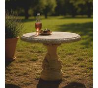 Table de jardin Casa Padrino de style baroque, beige, Ø 90 x H 75 cm - Mobilier de jardin de style baroque