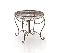 CLP Table de Jardin Ronde Style Art Nouveau Sheela, Table en Metal en Fer thermolaque, resistante aux intemperies, Couleur:Marron Antique
