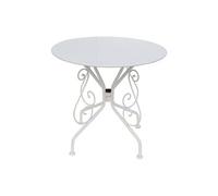 Table de jardin D.80 cm en métal façon fer forgé - Blanc - GUERMANTES de MYLIA
