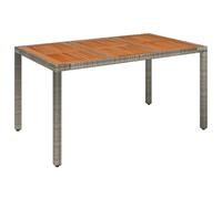 Table de jardin dessus en bois Gris 150x90x75 cm Résine tressée