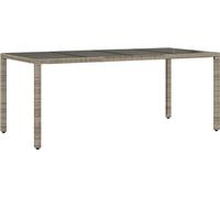 Table de jardin dessus en verre Gris 190x90x75cm Résine tressée