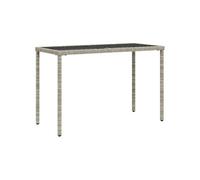 vidaXL Table de jardin avec plateau en verre gris clair 115x54x74 cm Poly rotin