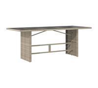 Table de jardin dessus en verre gris clair 190x80x74 cm