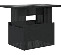 Table de jardin dessus en verre noir 100x55x73cm résine tressée