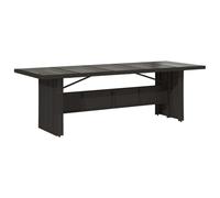 Table de jardin dessus en verre noir 240x90x75cm résine tressée