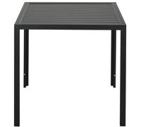 Table de jardin d'extérieur - Table carrée de 75x75 cm - Structure en aluminium - Plateau imitation bois avec 13 lattes - Résistante aux intempéries - Pour 4 personnes