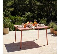 Table de jardin en acier 120 x 70 cm argile - Oviala Palavas