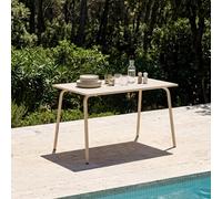 Table de jardin en acier 120 x 70 cm ivoire - Oviala Palavas