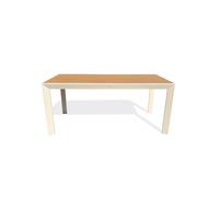 Table de jardin en alu plateau polywood aspect bois