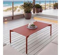Table de jardin en aluminium HWC-O11, Outdoor Lounge Table Table de balcon, 105x65cm ~ terracotta