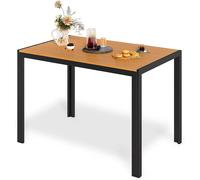 Table de jardin en aluminium pour l'extérieur - Table rectangulaire de 110x70x73 cm - Pour 6 personnes - Résistante aux intempéries - Design moderne - Aspect bois avec lattes de 6,5x10 cm