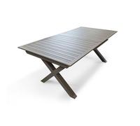 DCB Garden Table de jardin en aluminium Floride extensible 180-240x100 cm Quartz rallonge auto