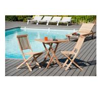 Table de jardin en bois teck carrée pliante 70 x 70 cm JARDITECK