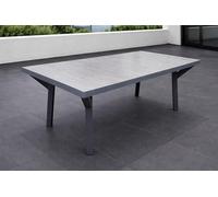 Table de jardin en céramique, table à manger Solido, 185 x 100 cm, anthracite. Structure rigide, aluminium, résistante aux intempéries, pour l'extérieur, facile d'entretien