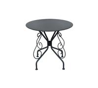 Vente-unique - Table de Jardin D.80 cm en métal façon Fer forgé - Anthracite - GUERMANTES de MYLIA