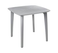 Beliani Table de Jardin en Matière Synthétique 4 Places Résistante aux Intempéries Meuble Patio Terrasse Extérieur Gris Clair Sorico